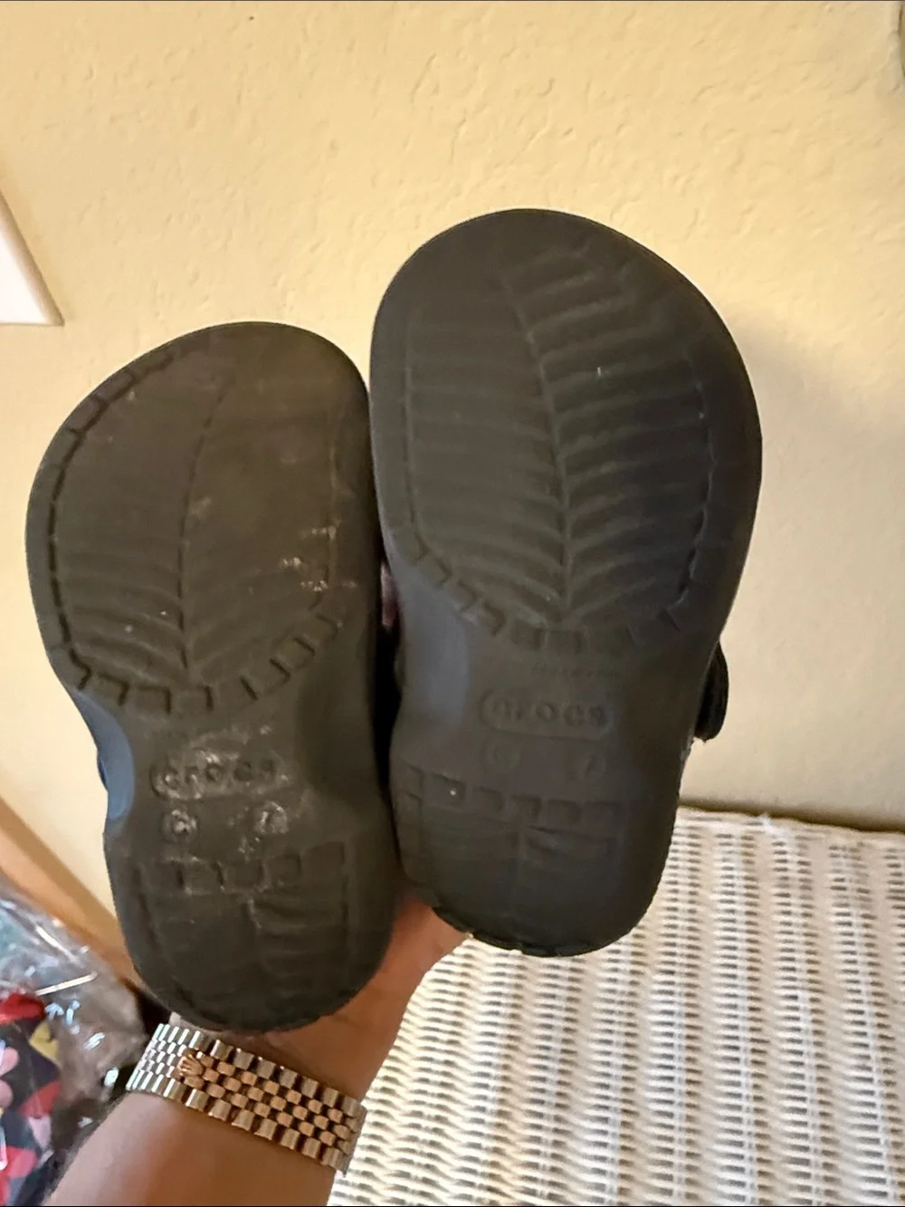 CROCS Kids Black Vented Clog with Heel Strap